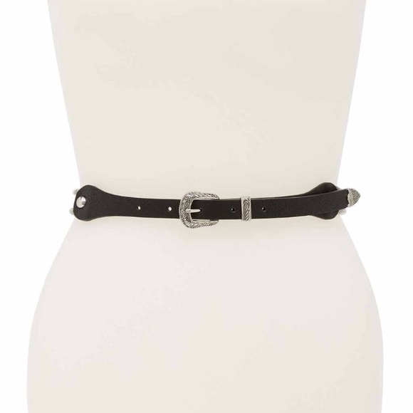 Linea Pelle Accessories - ⚡️SOLD⚡️Linea Pelle Black Western Faux Leather Silver Belt
